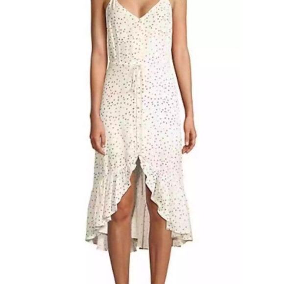 Rails Frida‎ Ivory Speckled Ruffled Hem Dress Size Large - Picture 3 of 12